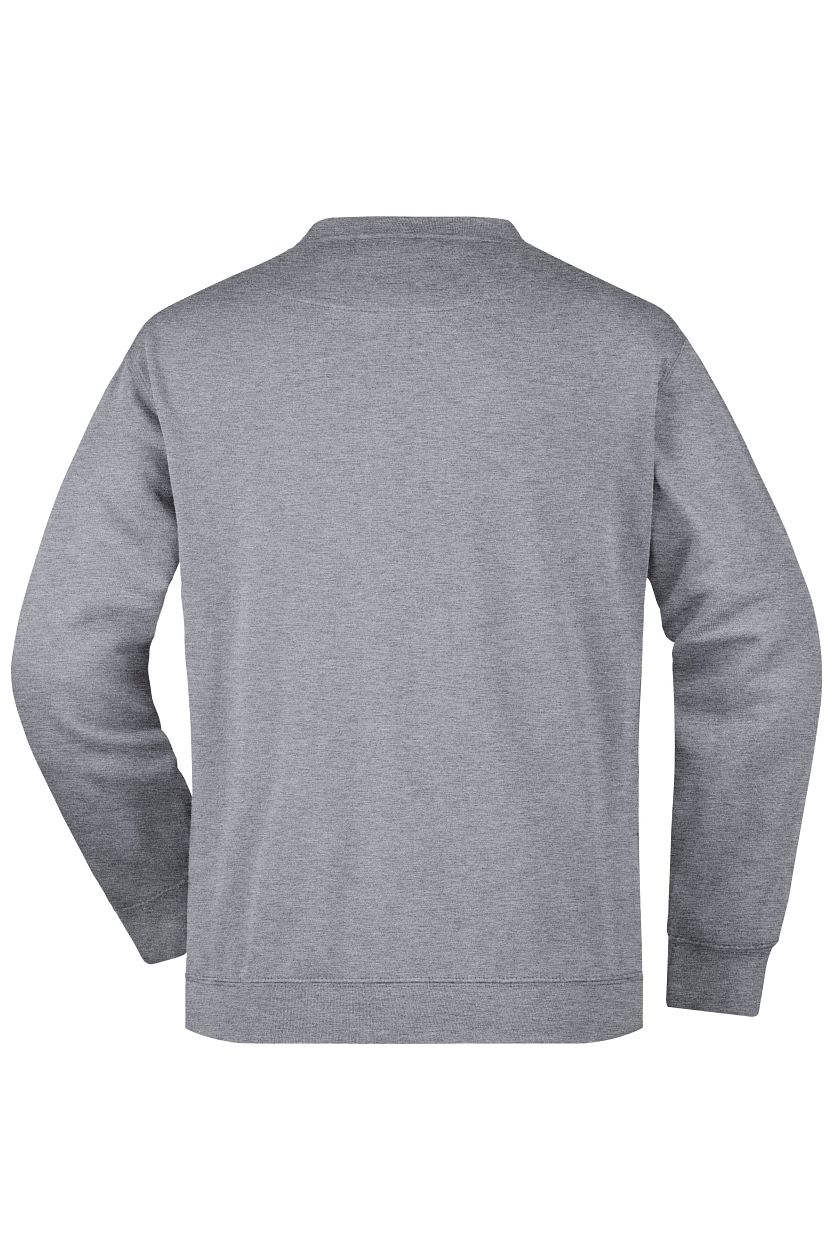 Men's Round Sweat Pocket "JN924" in Grey-Heather, Größe 3XL - Daiber