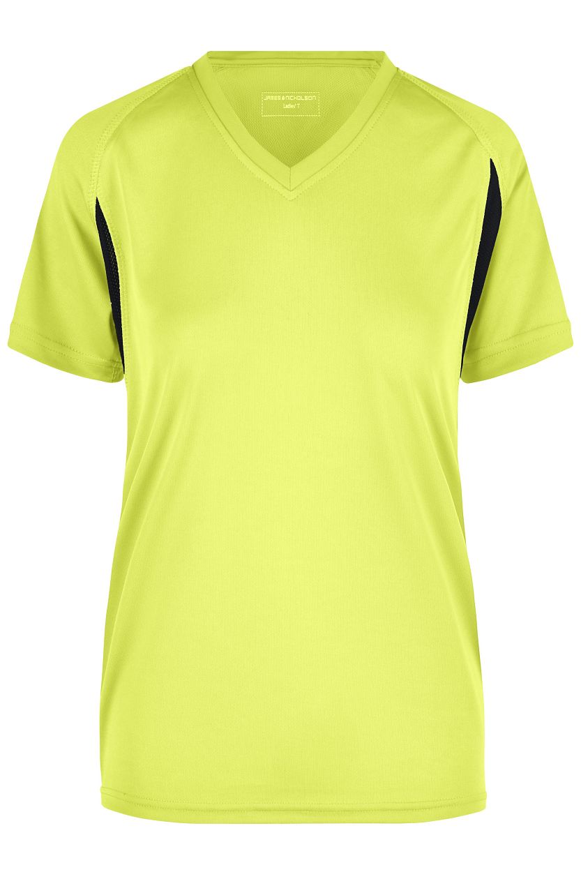 Ladies' Running-T "JN316" in Fluo-Yellow/Black, Größe 2XL - Daiber