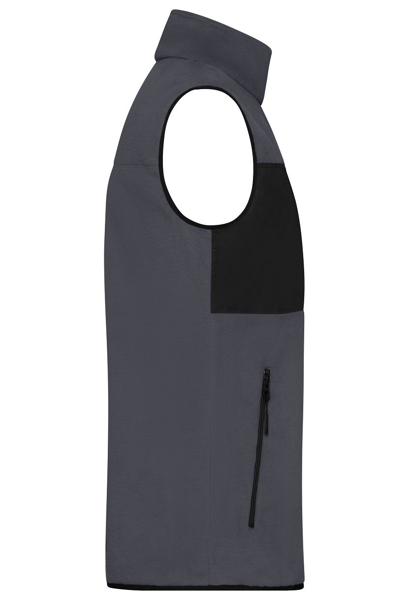 Men's Fleece Vest GRS "JN1310" in Carbon/Black, Größe 3XL - Daiber