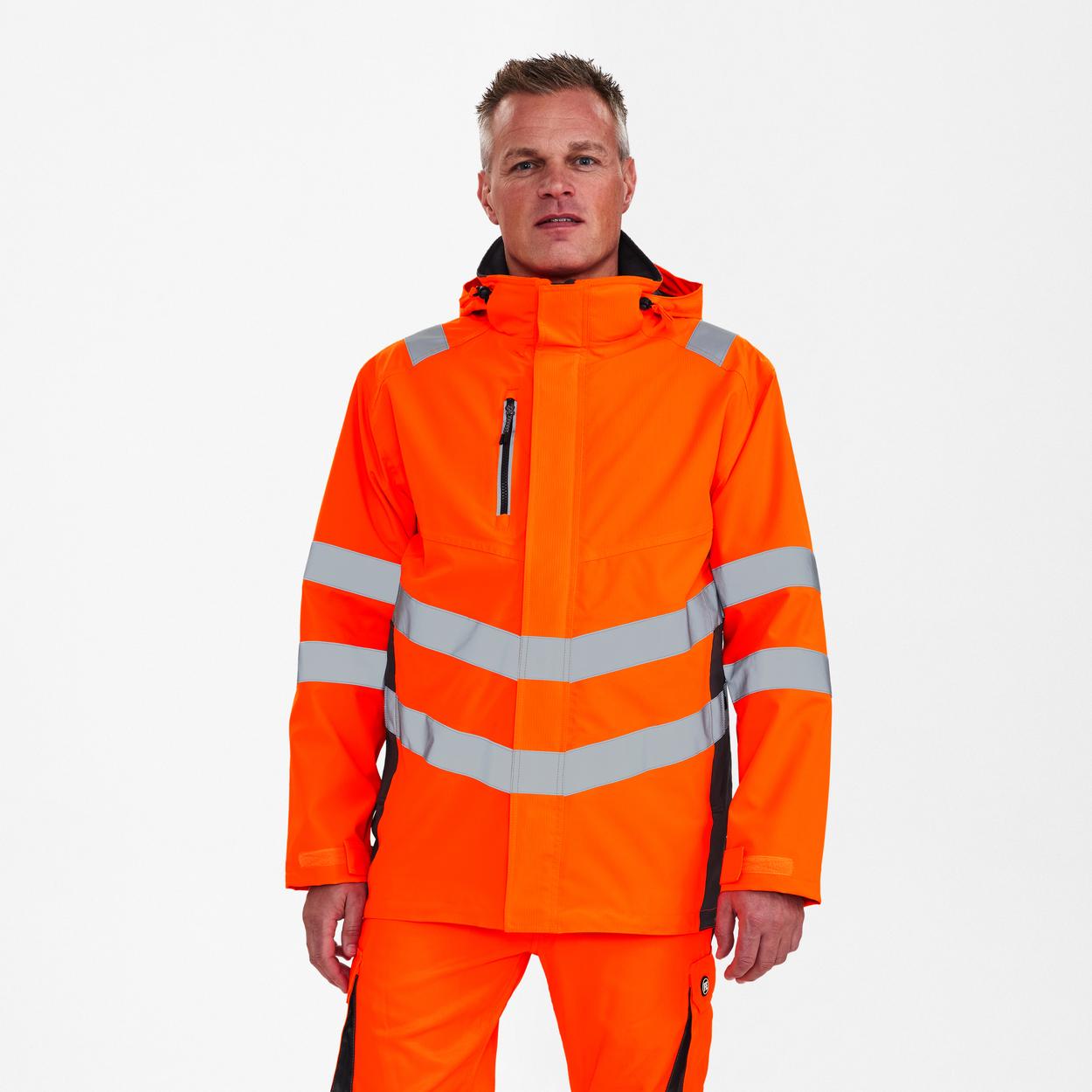 ENGEL Safety Shellparka in Orange/Anthrazit Grau, Größe XS