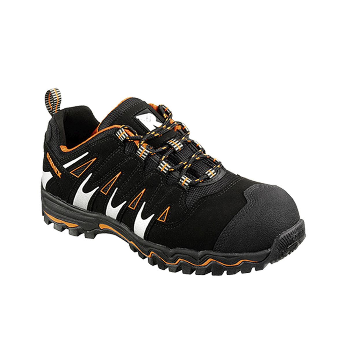 RUNNEX® S1P-Sicherheitshalbschuhe LightStar in Schwarz / Orange / Silber, Gr. 38