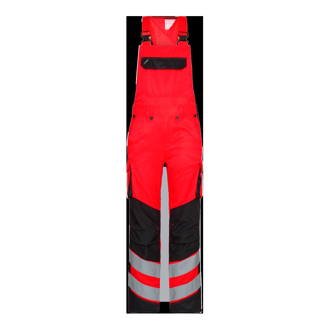 ENGEL Safety Light Latzhose in Rot/Schwarz, Größe 106