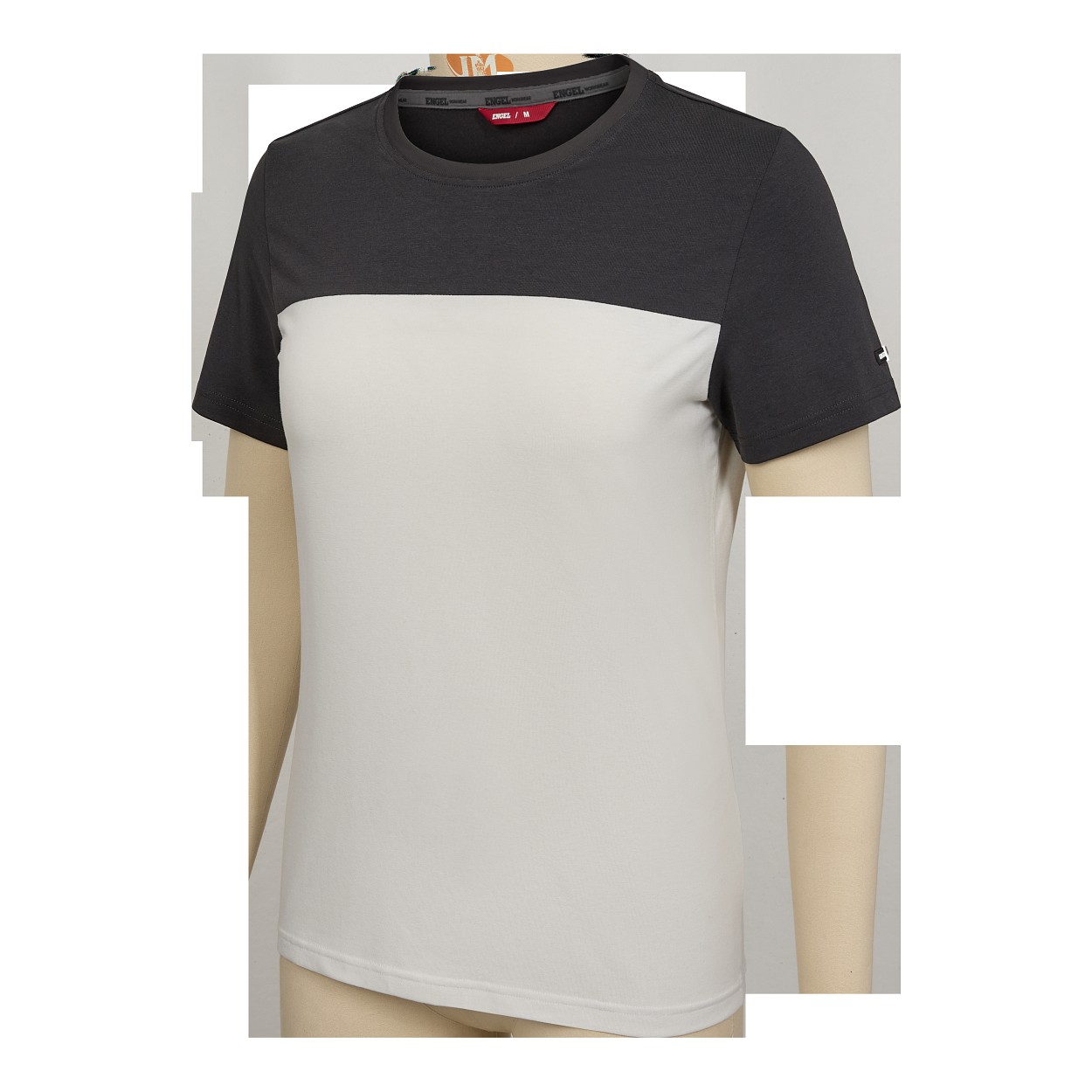 ENGEL Entire Damen T-Shirt in Bone White / Anthracite Grey, Größe XS