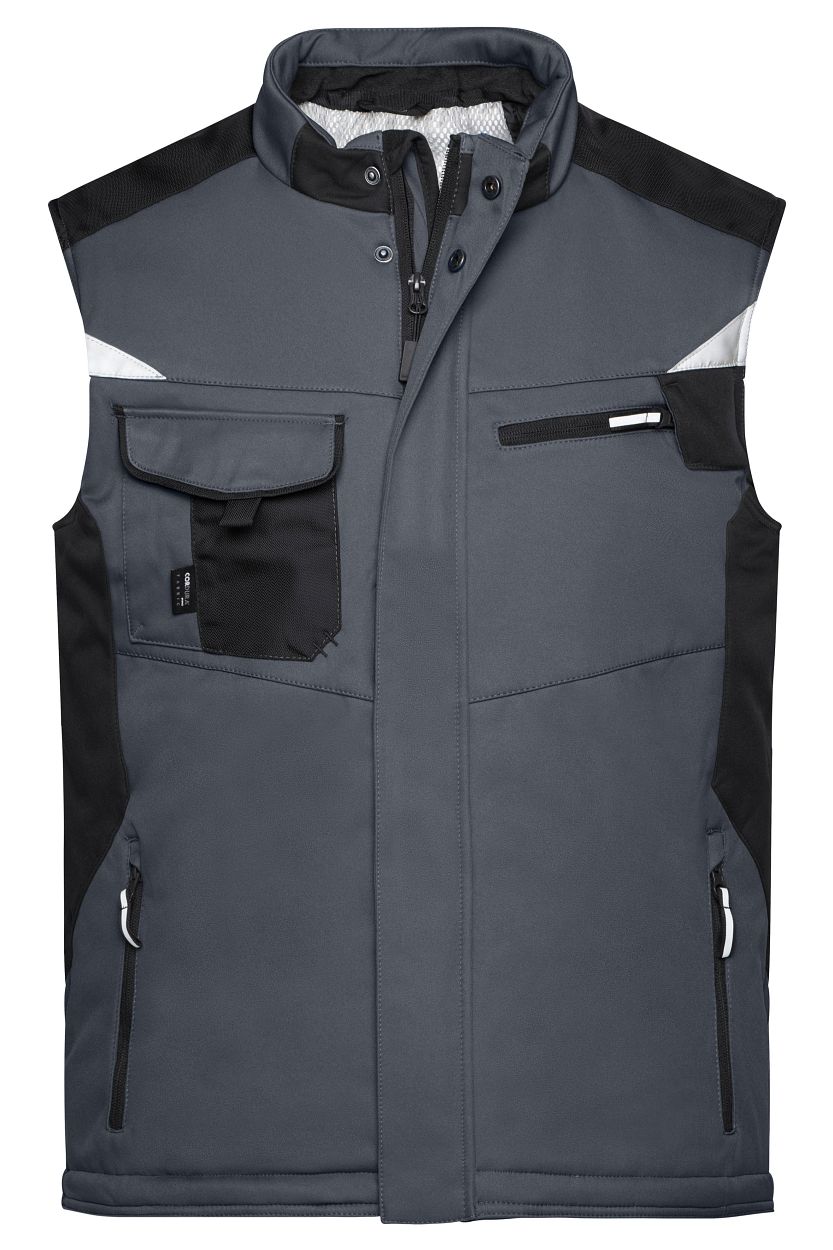 Craftsmen Softshell Vest - STRONG - "JN825" in Carbon/Black, Größe 6XL - Daiber