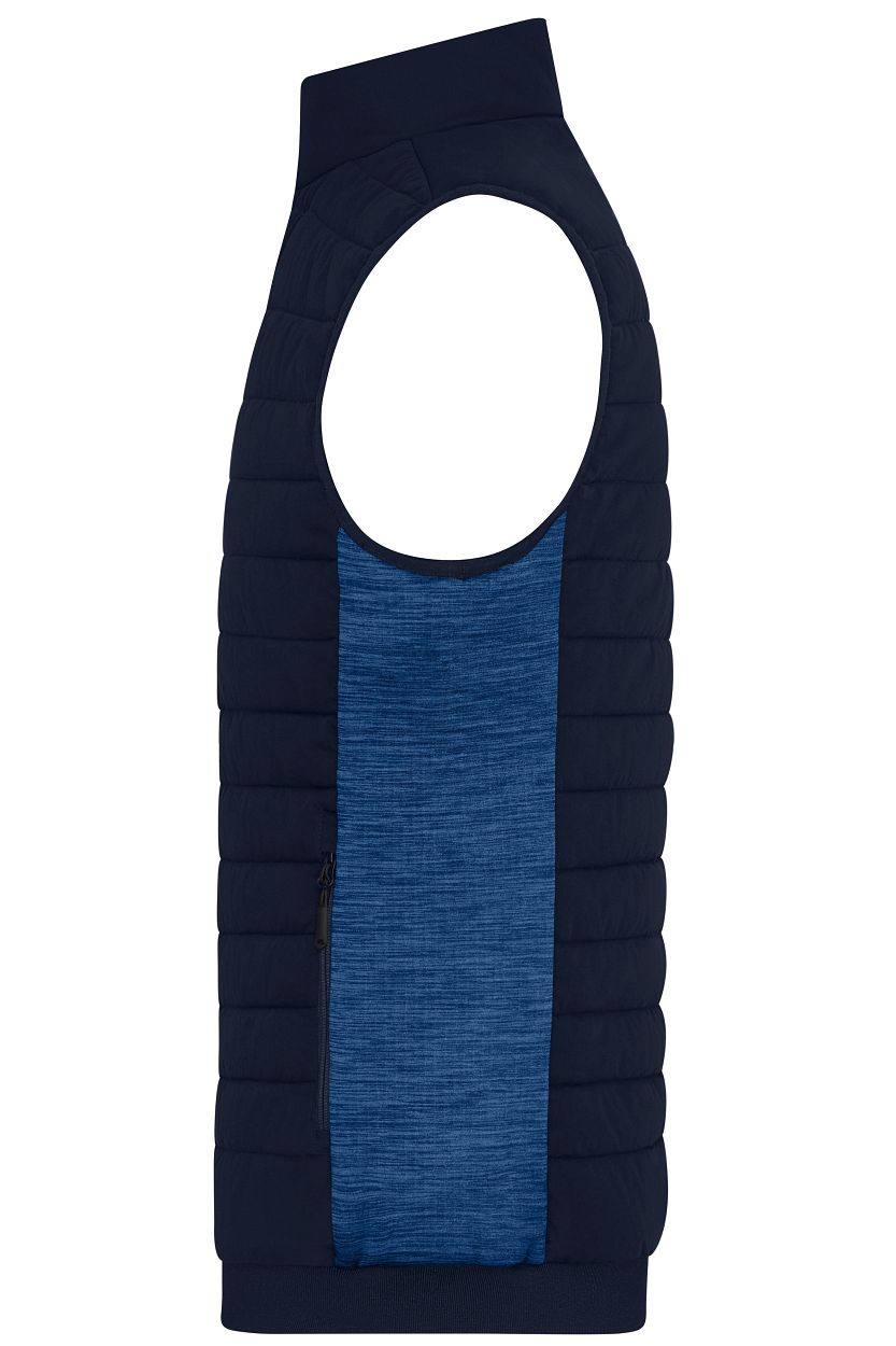 Men's Padded Hybrid Vest "JN1864" in Navy/Royal-Melange, Größe 6XL - Daiber