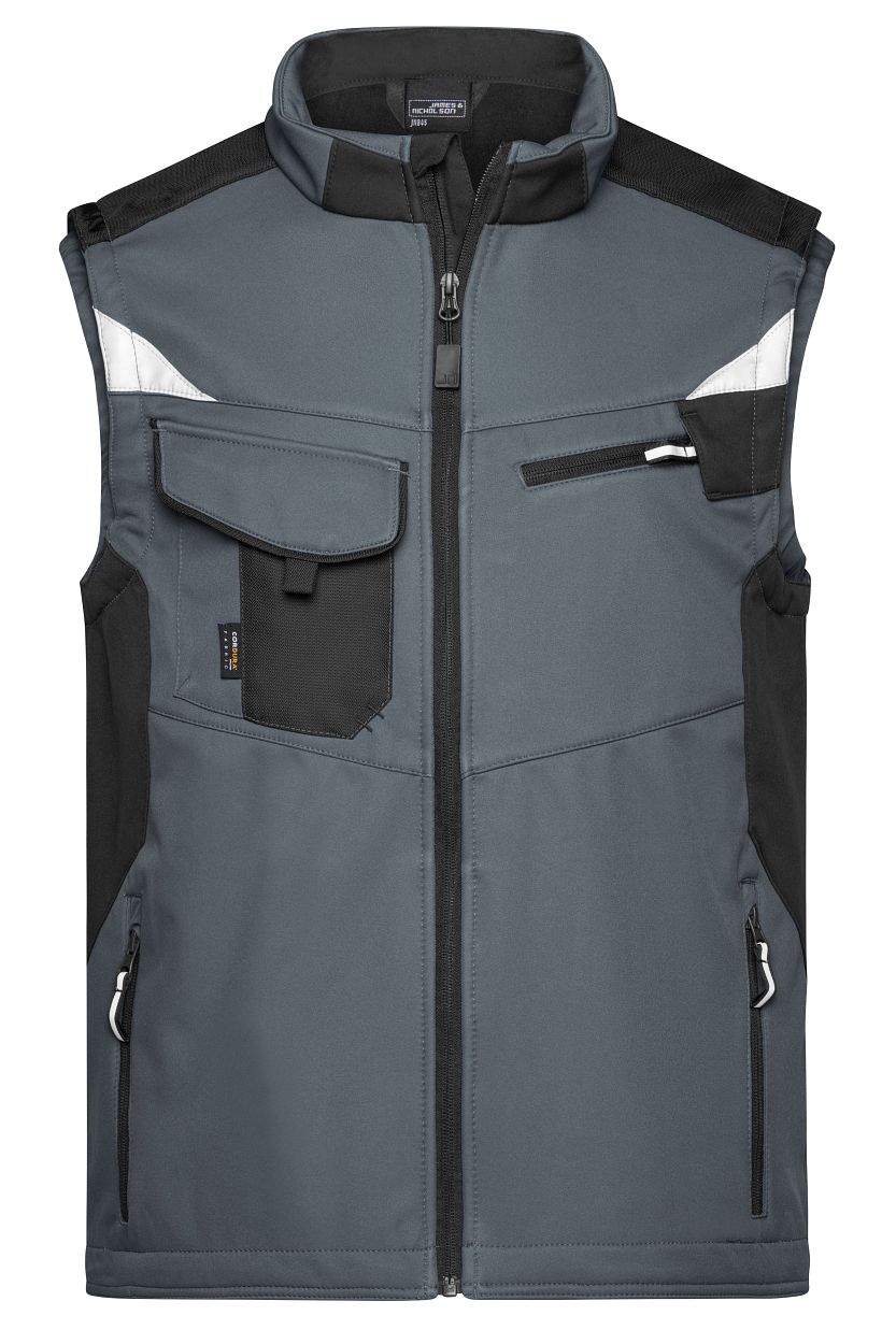 Workwear Softshell Vest - STRONG - "JN845" in Carbon/Black, Größe 6XL - Daiber