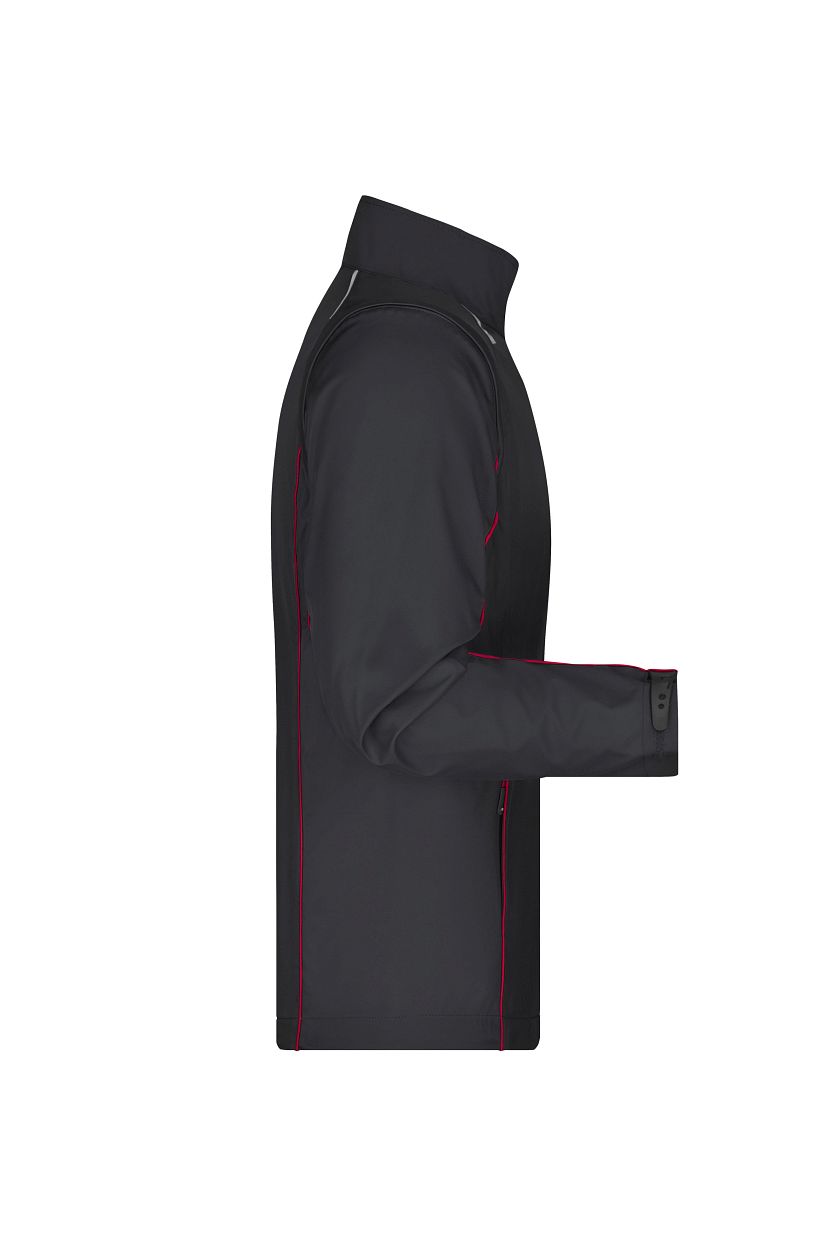 Men's Zip-Off Softshell Jacket "JN1122" in Black/Red, Größe 3XL - Daiber