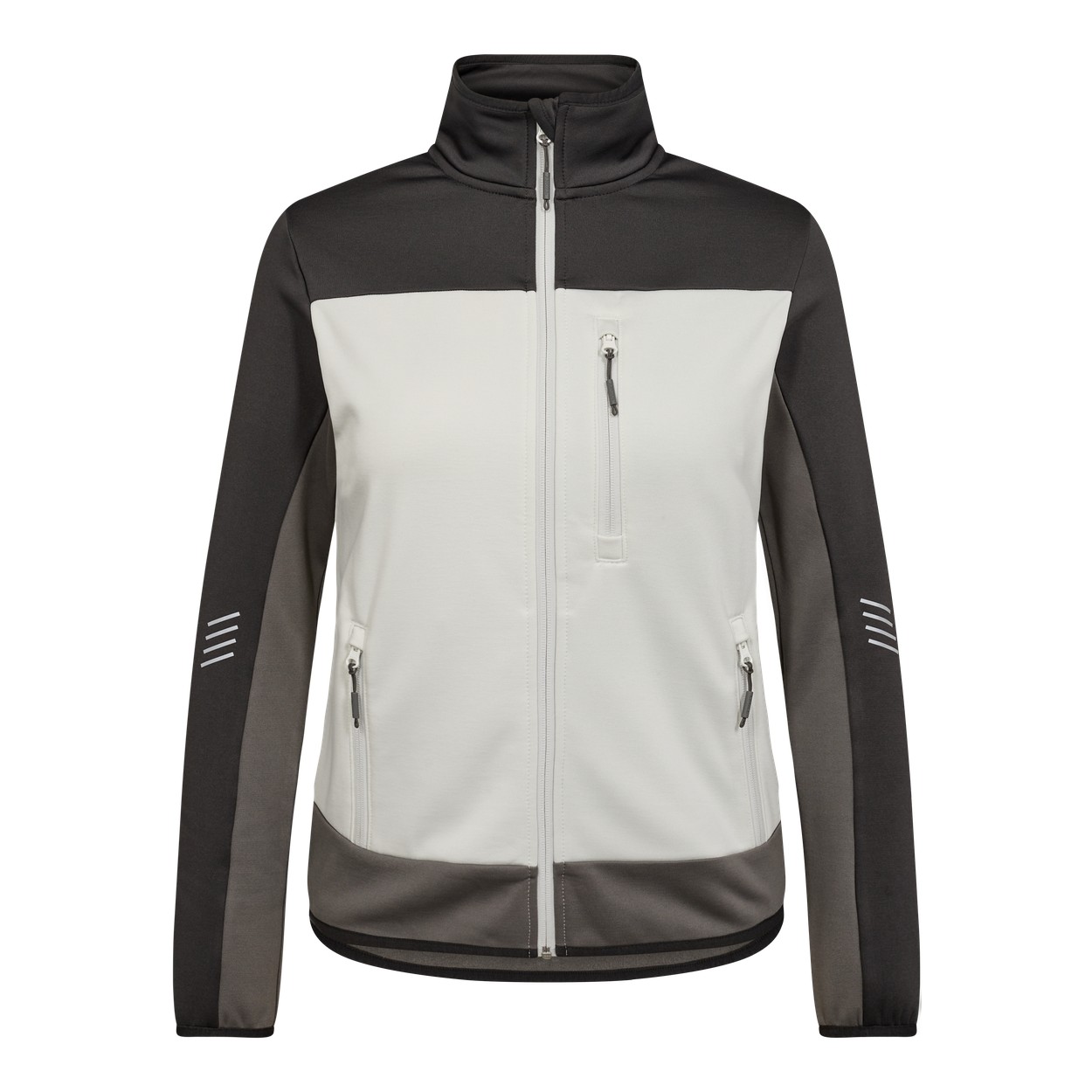 ENGEL Entire Damen Midlayer-Cardigan in Bone White / Anthracite Grey, Größe XS