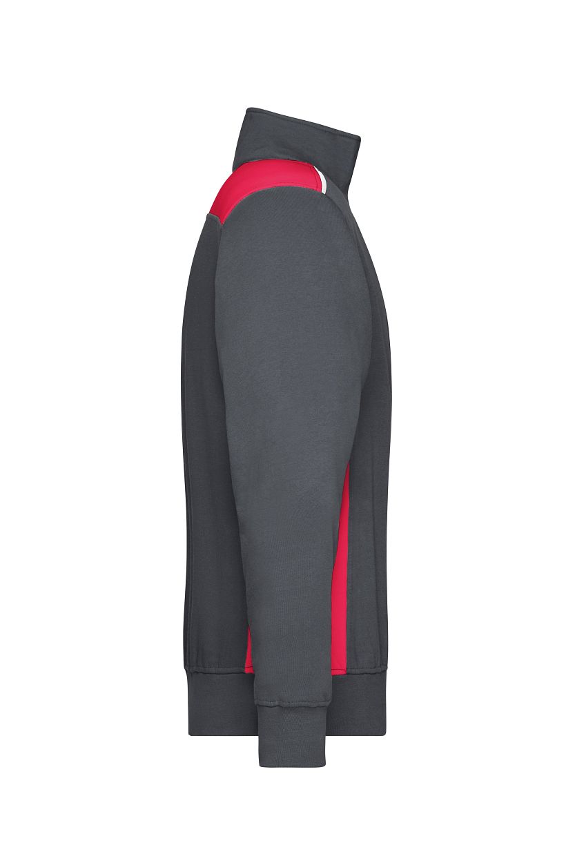 Workwear Half-Zip Sweat - COLOR - "JN868" in Carbon/Red, Größe 6XL - Daiber
