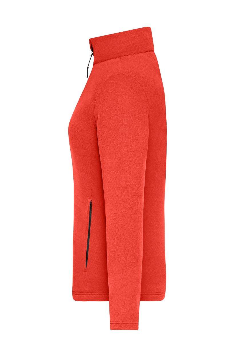 Ladies' Sports Structured Fleece Jacket GRS "JN1387" in Spicy-Orange, Größe 2XL - Daiber