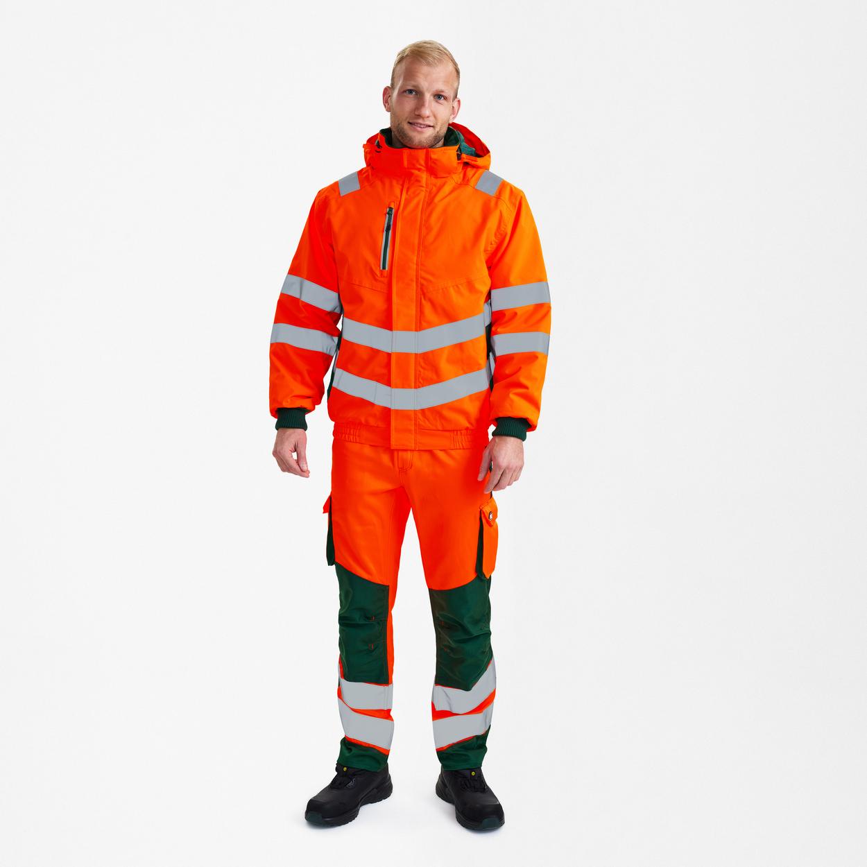 ENGEL Safety Pilotjacke in Orange/Grün, Größe XS