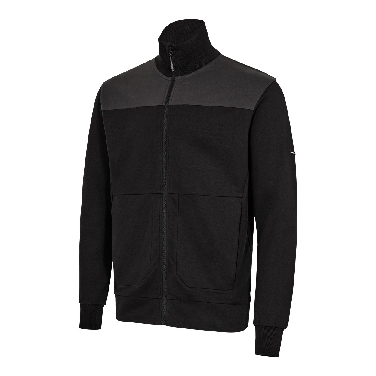 ENGEL Entire Sweatcardigan mit Kragen in Schwarz/Anthrazit Grau, Größe XS