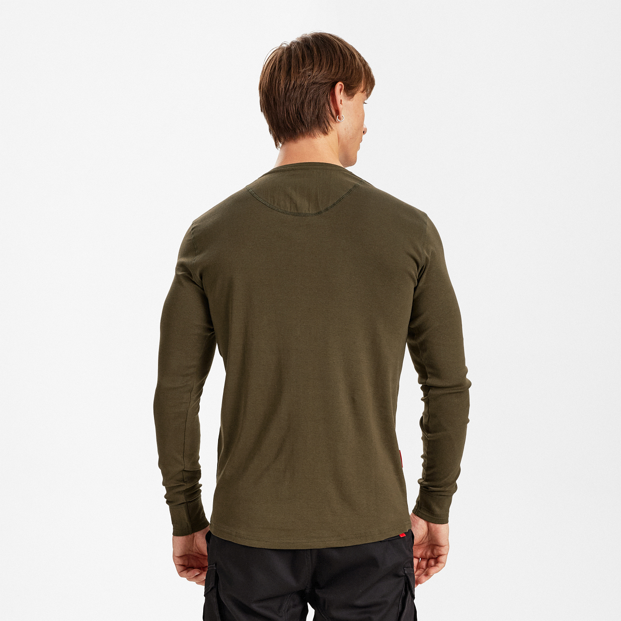 ENGEL Extend Grandad langarm-Shirt in Forest Green, Größe XS