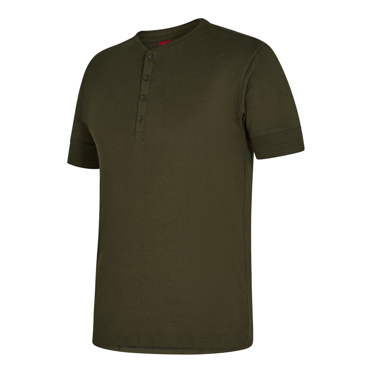 ENGEL Extend Grandad T-Shirt in Forest Green, Größe XS