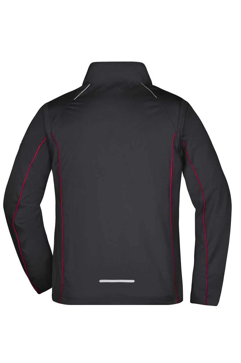 Men's Zip-Off Softshell Jacket "JN1122" in Black/Red, Größe 3XL - Daiber