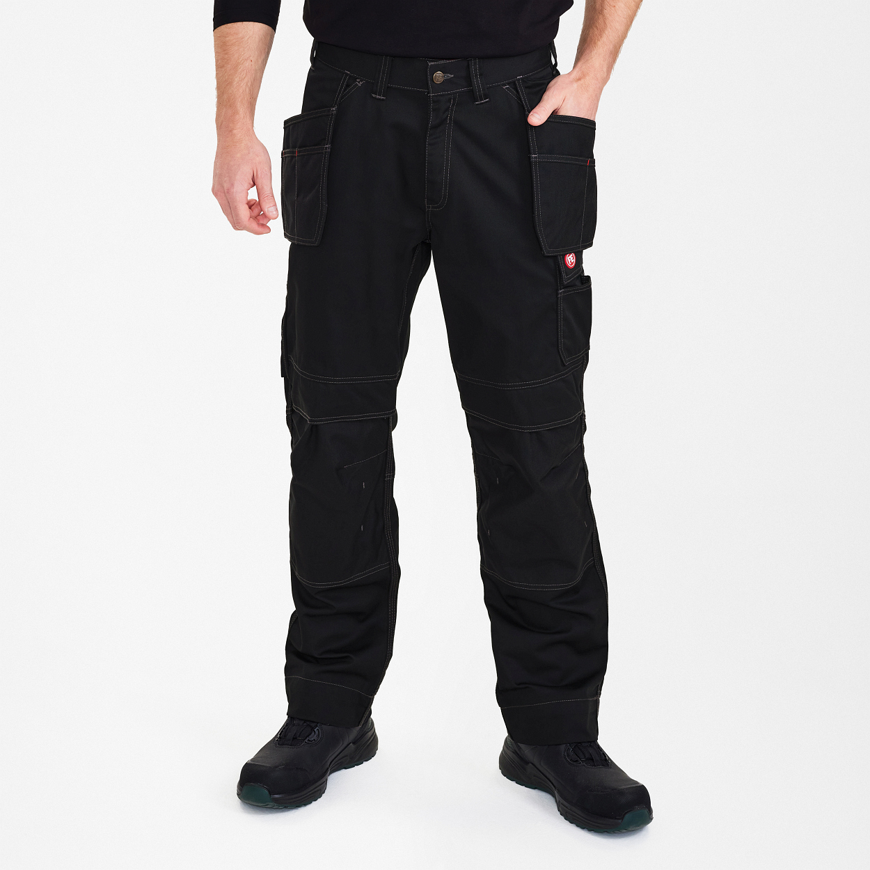 ENGEL Combat Handwerkerhose mit Holstertaschen in Schwarz, Größe 26