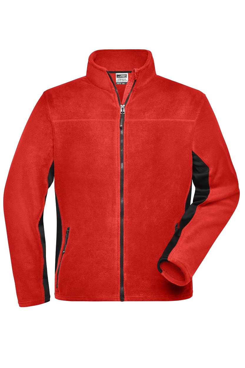 Men's Workwear Fleece Jacket - STRONG - "JN842" in Red/Black, Größe 6XL - Daiber
