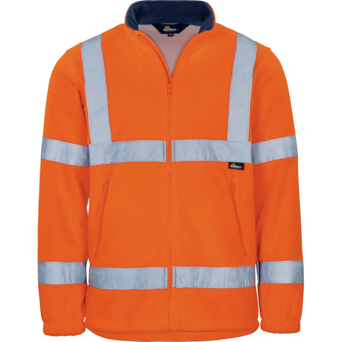 Warnschutz-Polar-Fleecejacke leuchtorange von Vizwell Warnschutz-Polar-Fleecejacke leuchtorange von Vizwell