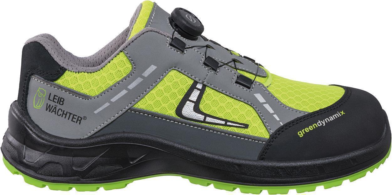 Halbschuh L1295 Basel in Grau/Schwarz/Grün, Gr. 47 von Leibwächter