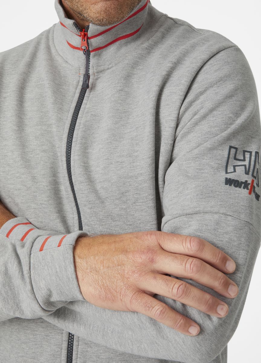 Zip Sweatshirt Kensington in Grey Melange, Gr. 4XL von Helly Hansen Workwear