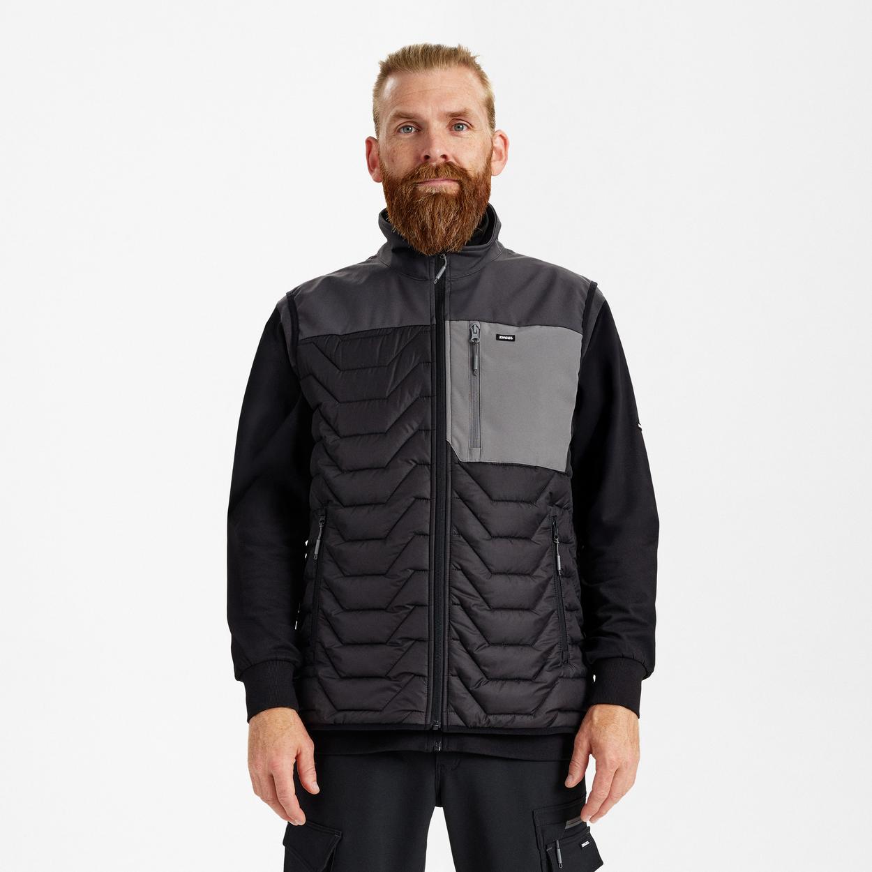 ENGEL Entire Steppweste in Schwarz/Anthrazit Grau, Größe XS