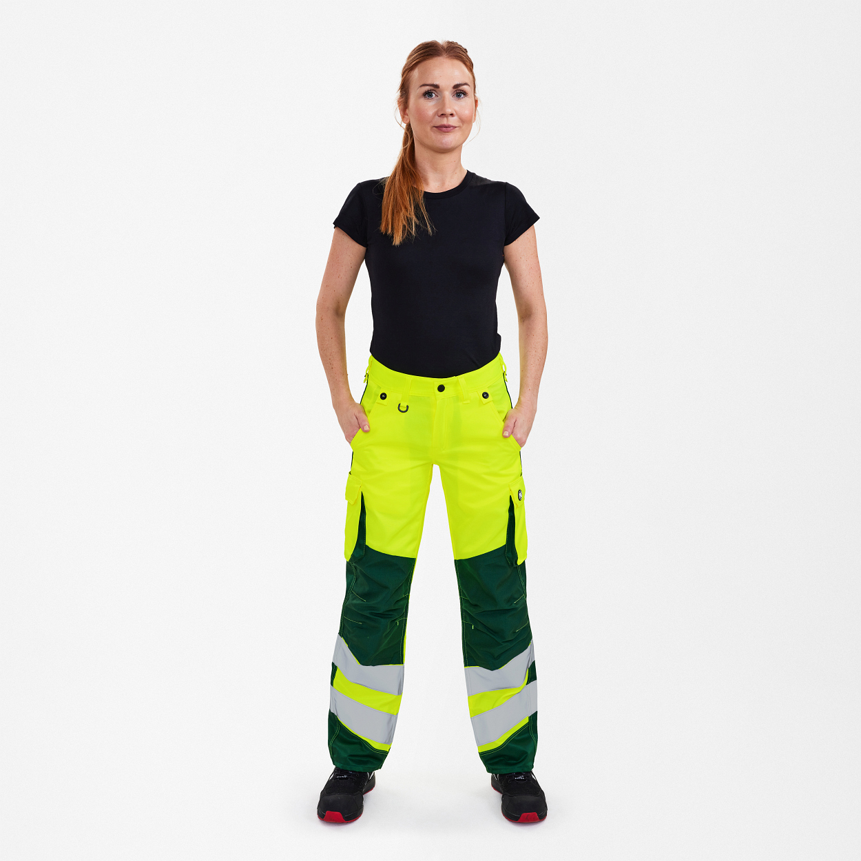 ENGEL Safety Light Damenhose in Gelb/Grün, Größe 48