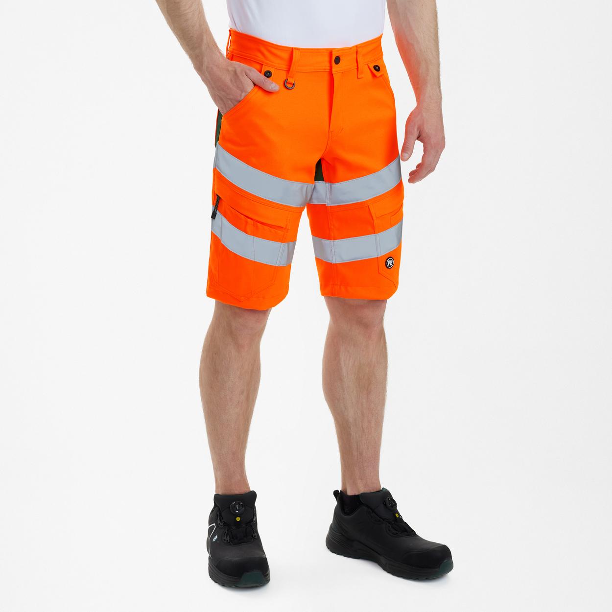ENGEL Safety Arbeitsshorts mit 2-Wege-Stretch in Orange/Grün, Größe 54