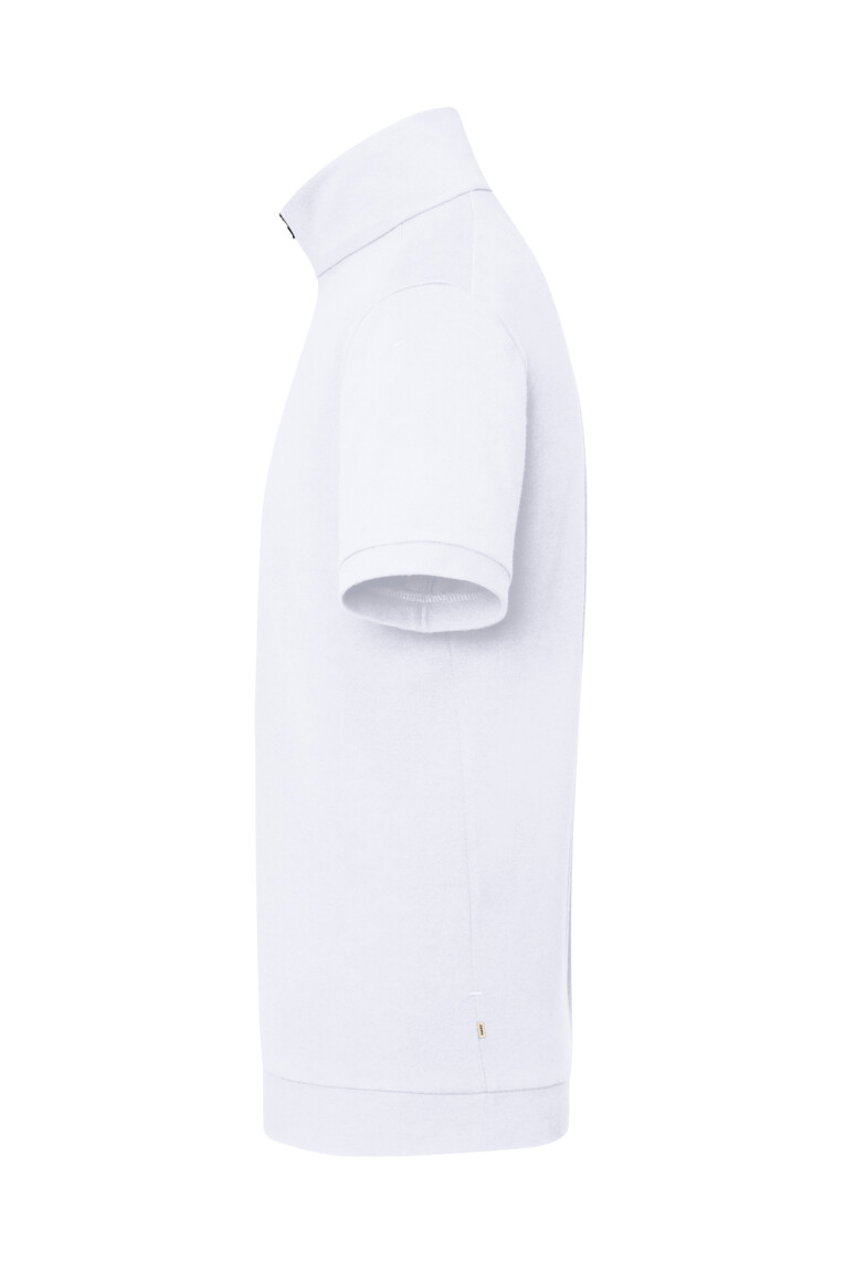 HAKRO 534 Zip-Shirt Piqué MIKRALINAR® ECO in Weiß, Größe 6XL