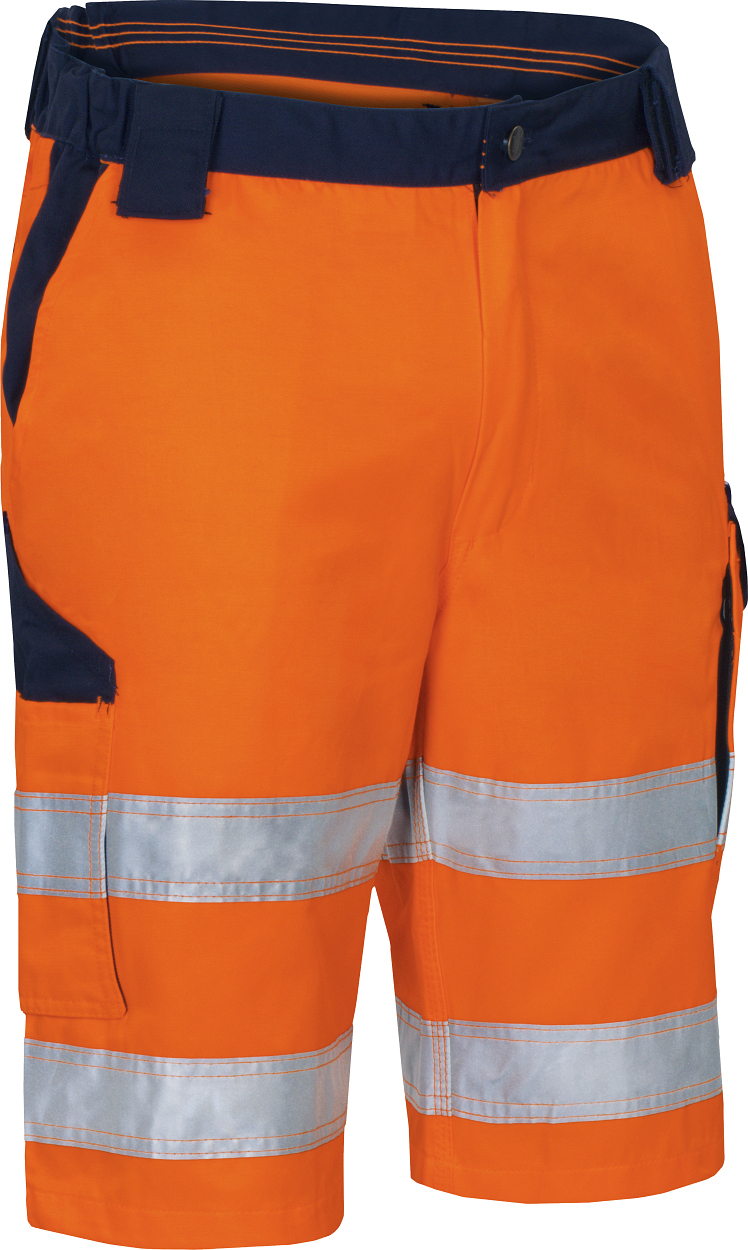 Warnschutz-Kontrast-Short leuchtorange-marine in Gr. 68 von Vizwell