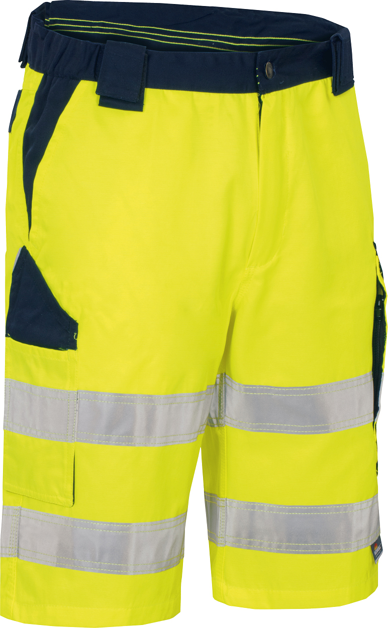 Warnschutz-Kontrast-Short leuchtgelb-marine in Gr. 68 von Vizwell