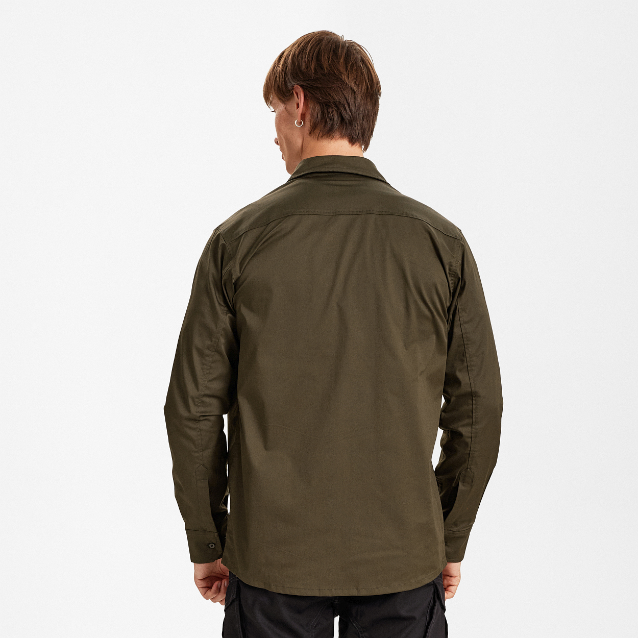 ENGEL Extend Langarm-Hemd mit Stretch in Forest Green, Größe XS