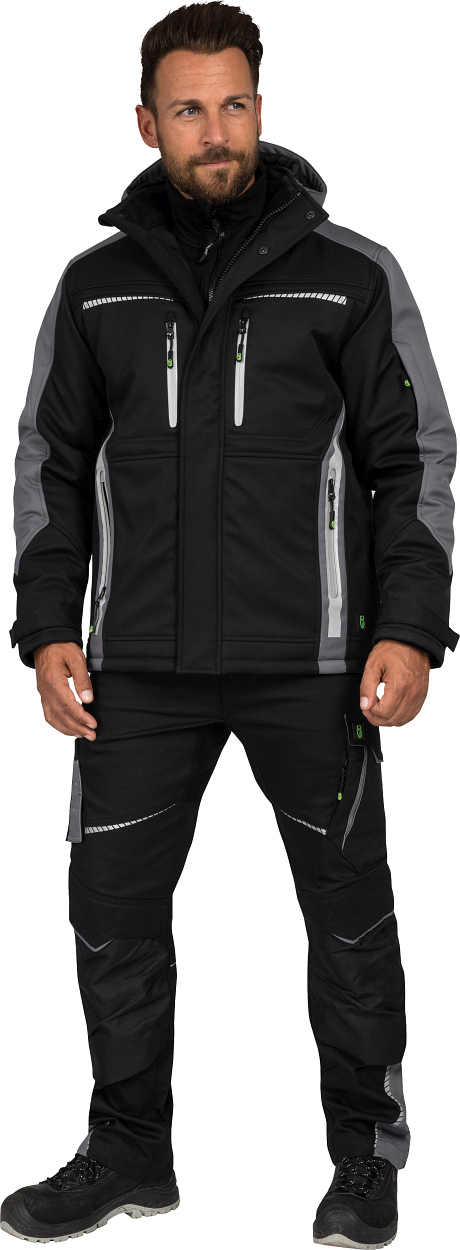 Winter-Softshelljacke Flex Line Schwarz/Grau FLEXI, Gr. 3XL von Leibwächter Winter-Softshelljacke Flex Line Schwarz/Grau FLEXI, Gr. 2XL von Leibwächter