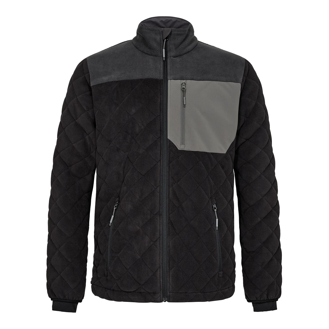 Entire Gestepptes-Fleecejacke in Schwarz/Anthrazit Grau, Größe XS