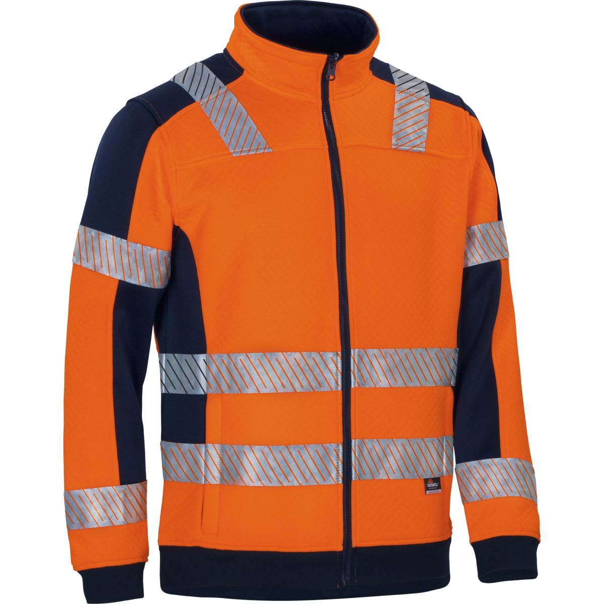 Warnschutz-Stepp-Innenjacke leuchtorange-marine von Vizwell