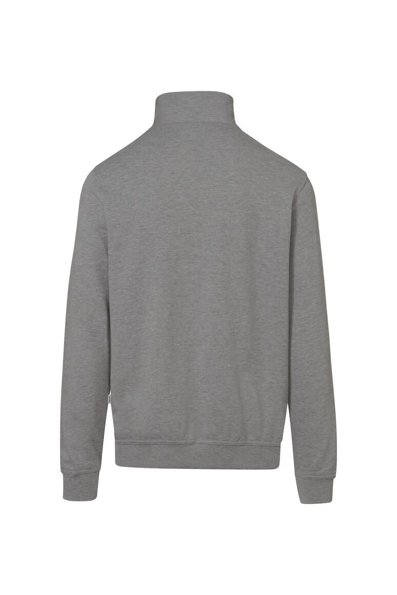 HAKRO 451 Zip-Sweatshirt Premium in Grau meliert, Größe 6XL