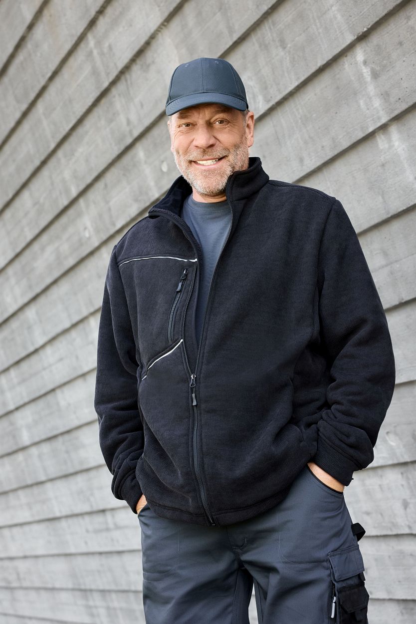 Fleece Jacket - Corduroy Look "JN1870" in Steel-Grey, Größe 4XL - Daiber