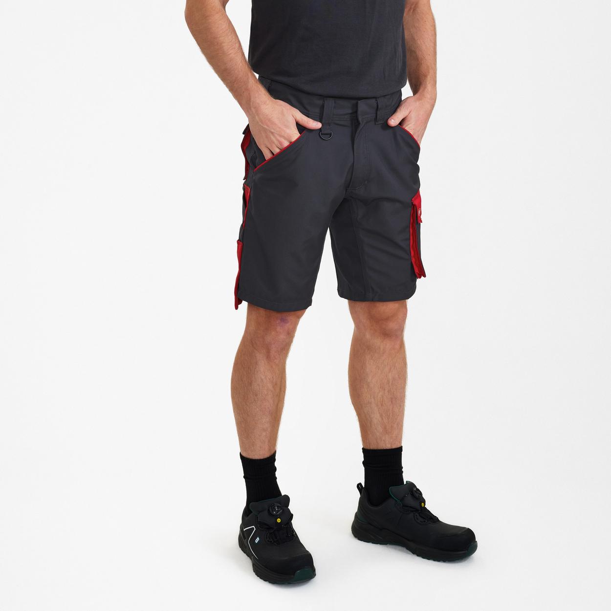 ENGEL Galaxy Arbeitsshorts in Anthrazit Grau/Tomato Red, Größe 54