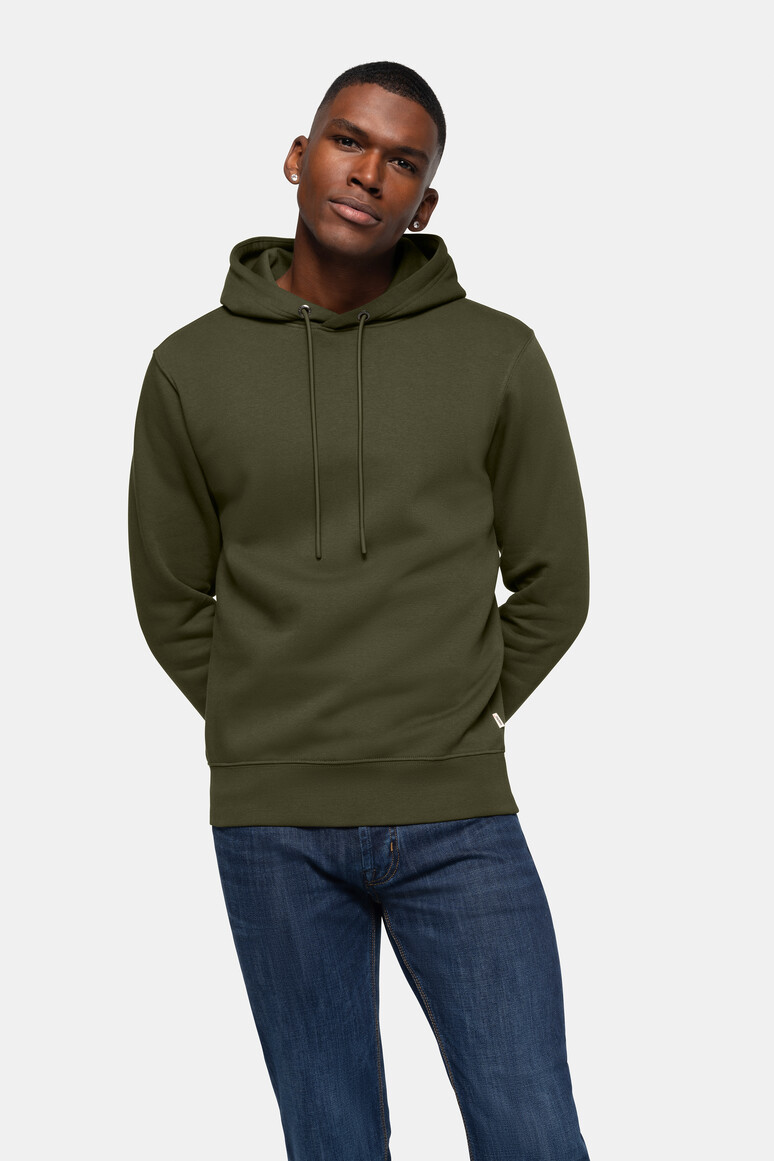 HAKRO 560 Kapuzen-Sweatshirt Bio-Baumwolle GOTS in Olive, Größe 6XL