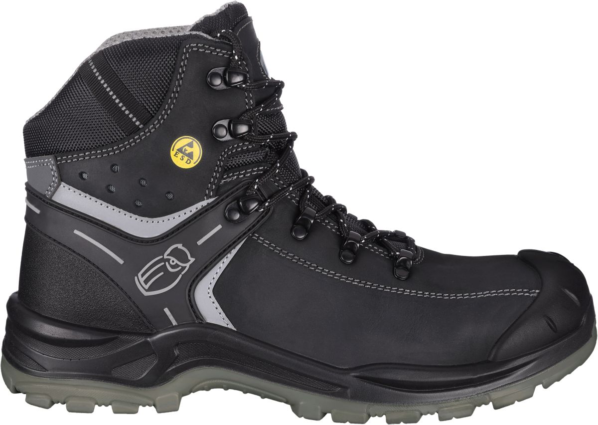 Stiefel niedrig L6122 München in Schwarz/Grau, Gr. 47 von Leibwächter