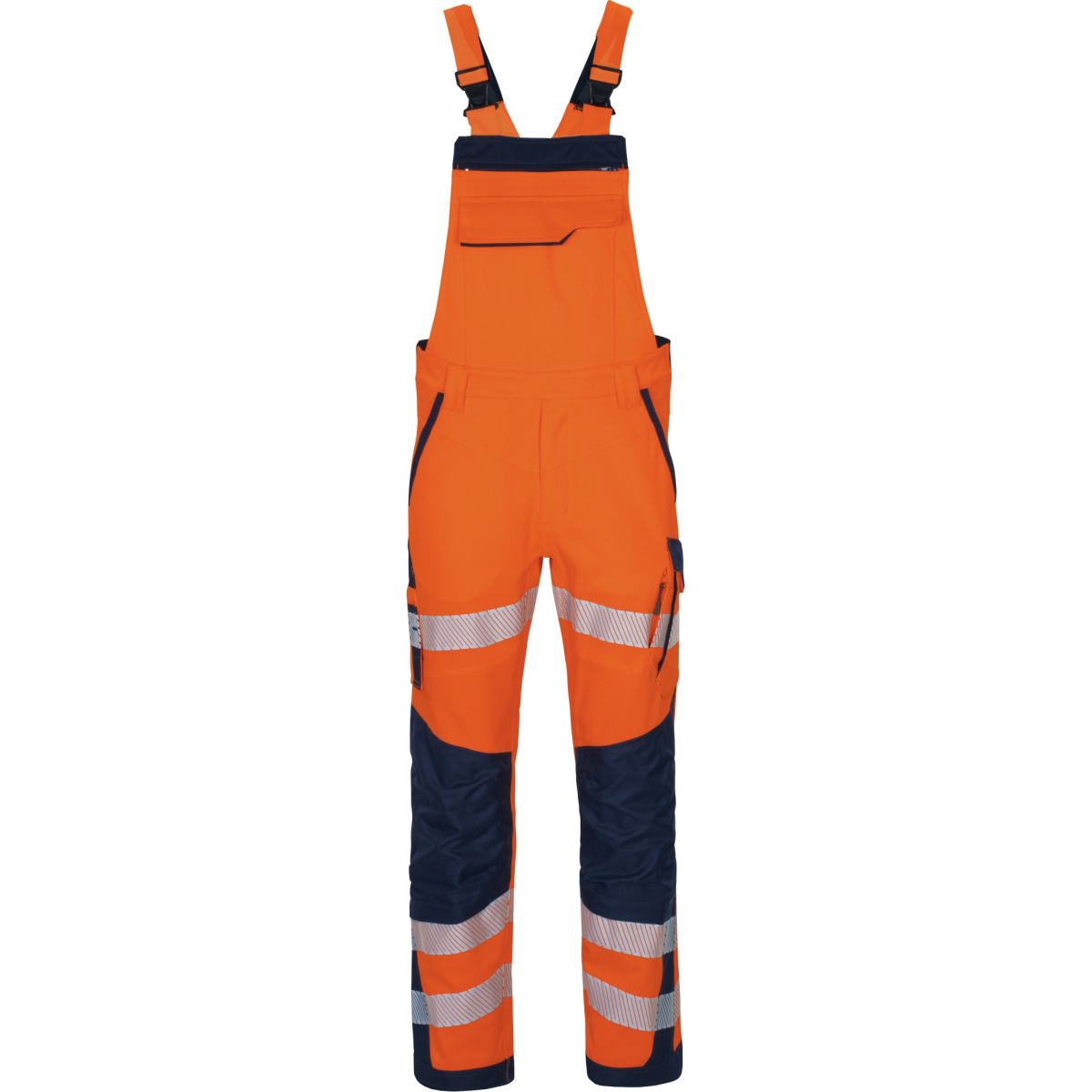 Latzhose Flex-HiVis leuchtorange-marine in Gr. 110 von Vizwell