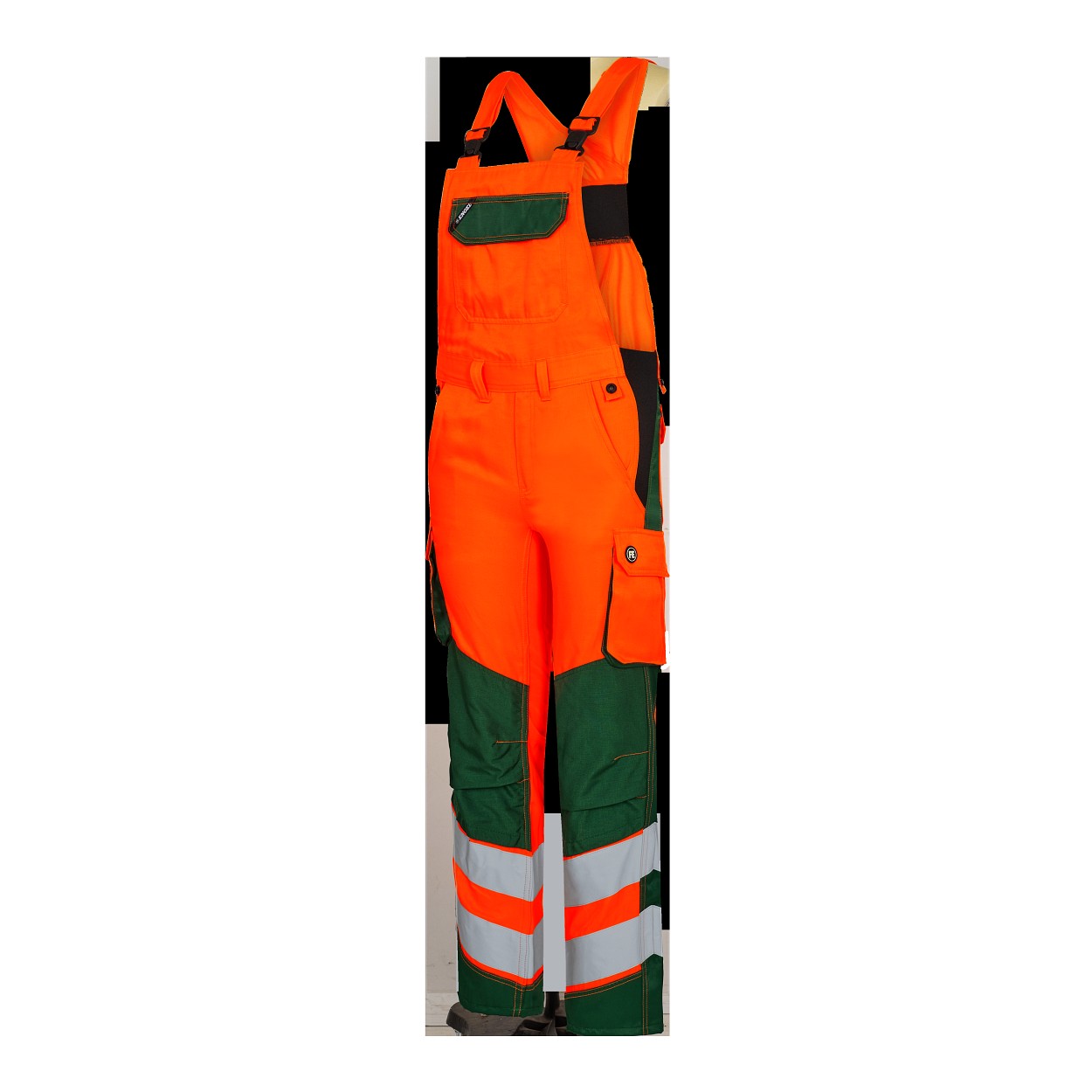 ENGEL Safety Light Damen Latzhose in Orange/Grün, Größe 48