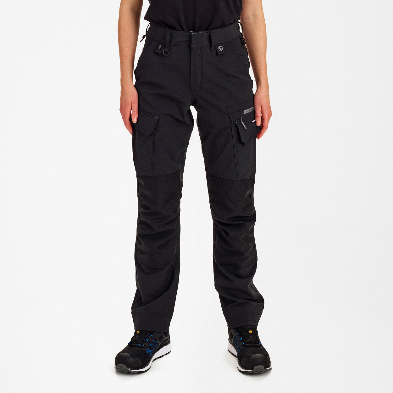Entire Damen Arbeitshose mit 4-Wege-Stretch in Schwarz/Anthrazit Grau, Größe 48