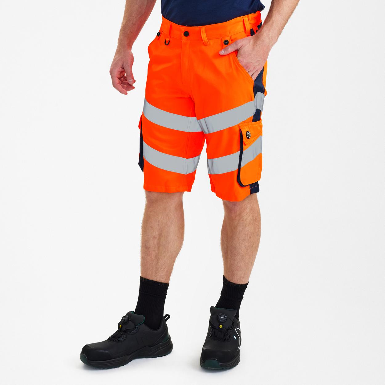 ENGEL Safety Light Arbeitsshorts in Orange/Blue ink, Größe 54