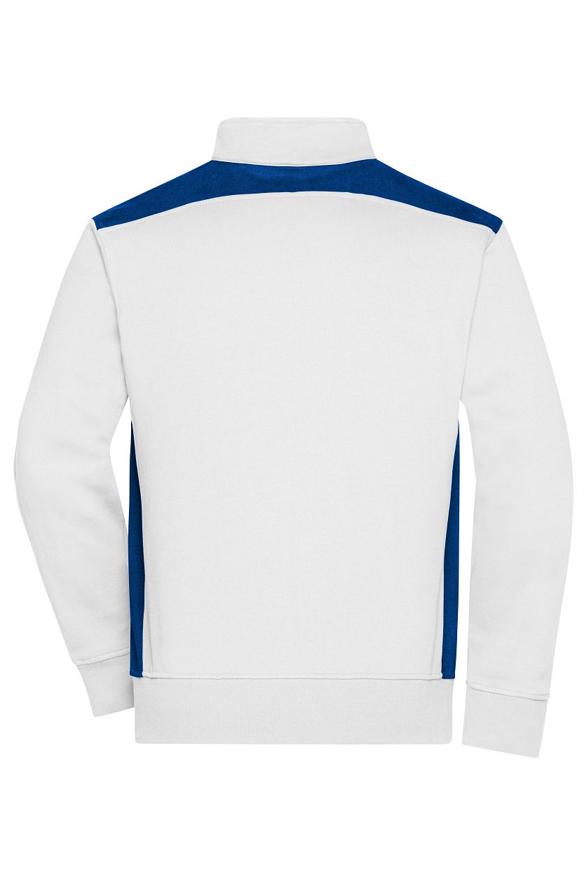 Workwear Sweat Jacket - COLOR - "JN870" in White/Royal, Größe 6XL - Daiber