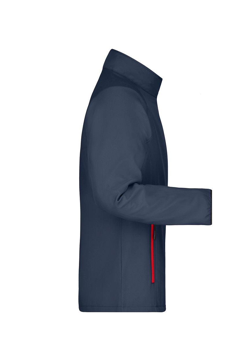 Men's Promo Softshell Jacket "JN1130" in Iron-Grey/Red, Größe 3XL - Daiber