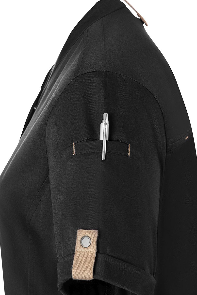 Kurzarm Damenkochjacke Green-Generation Größe 58 in Schwarz von Karlowsky