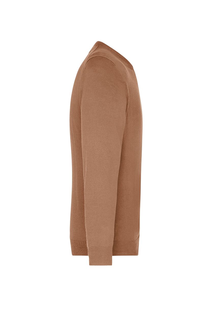 Men's V-Neck Pullover "JN659" in Camel, Größe 3XL - Daiber