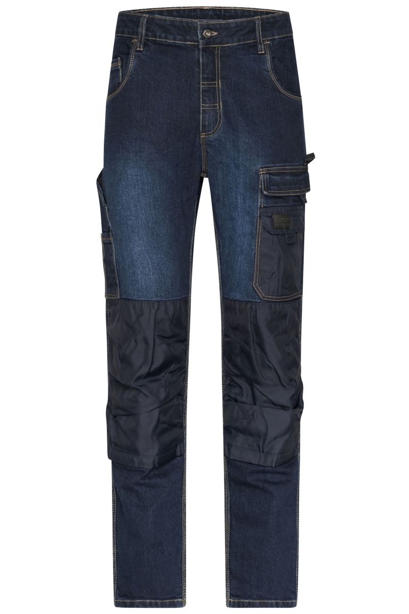 JN875 Workwear Stretch-Jeans in Blue-Denim, Größe 102 von James & Nicholson JN875 Workwear Stretch-Jeans in Blue-Denim, Größe 102 von James & Nicholson
