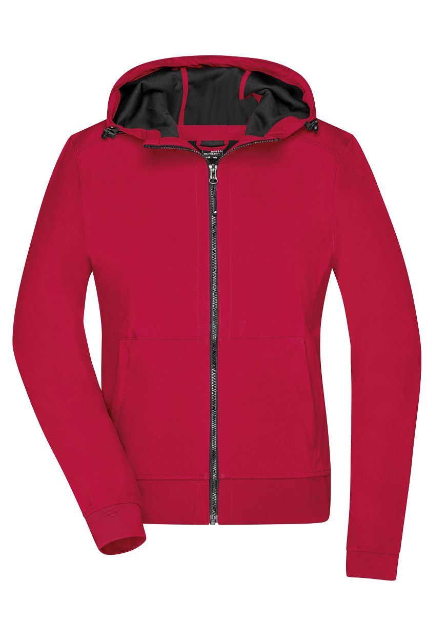 Ladies' Hooded Softshell Jacket "JN1145" in Red/Black, Größe 2XL - Daiber