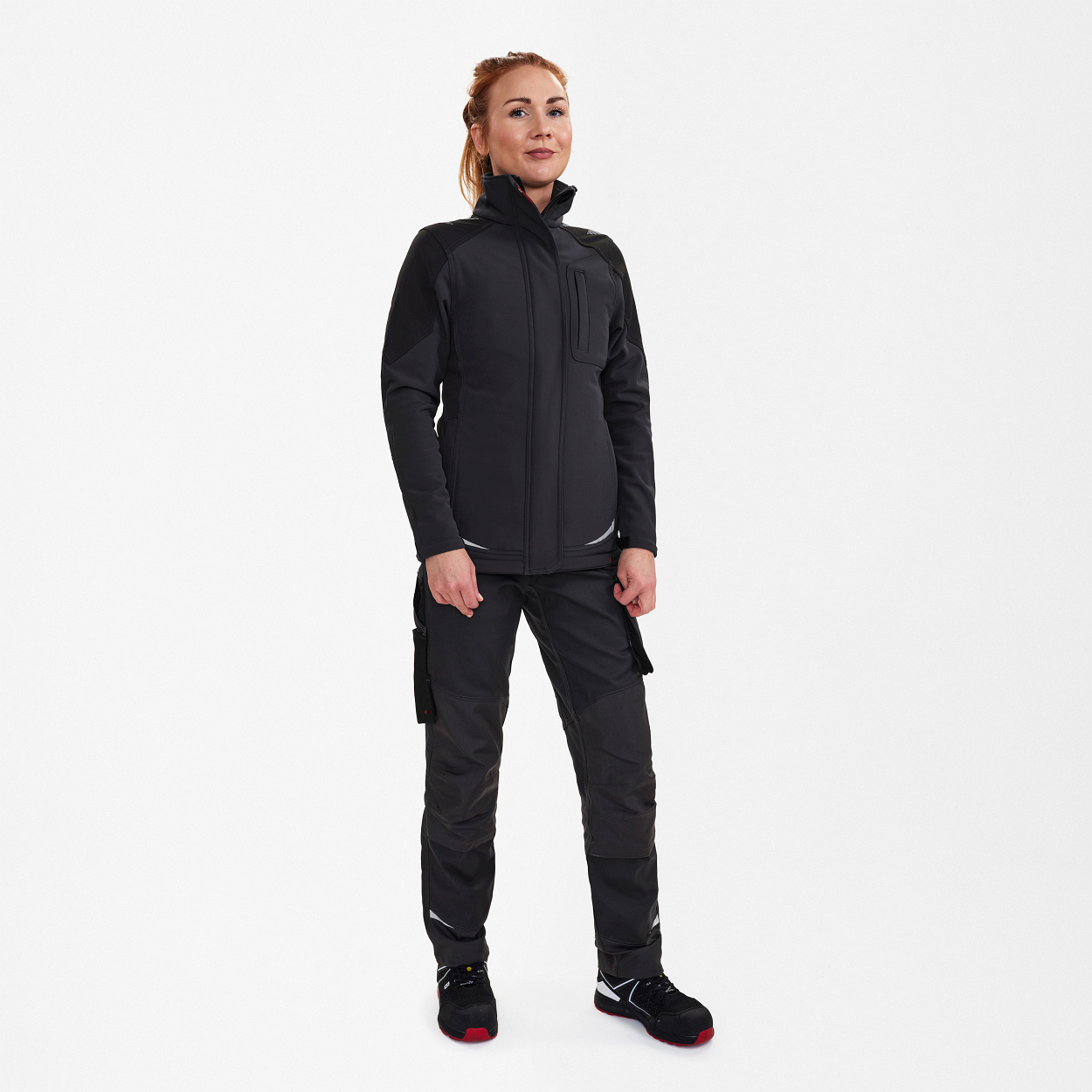 ENGEL Galaxy Damen Softshelljacke in Anthrazitgrau/Schwarz, Größe XS